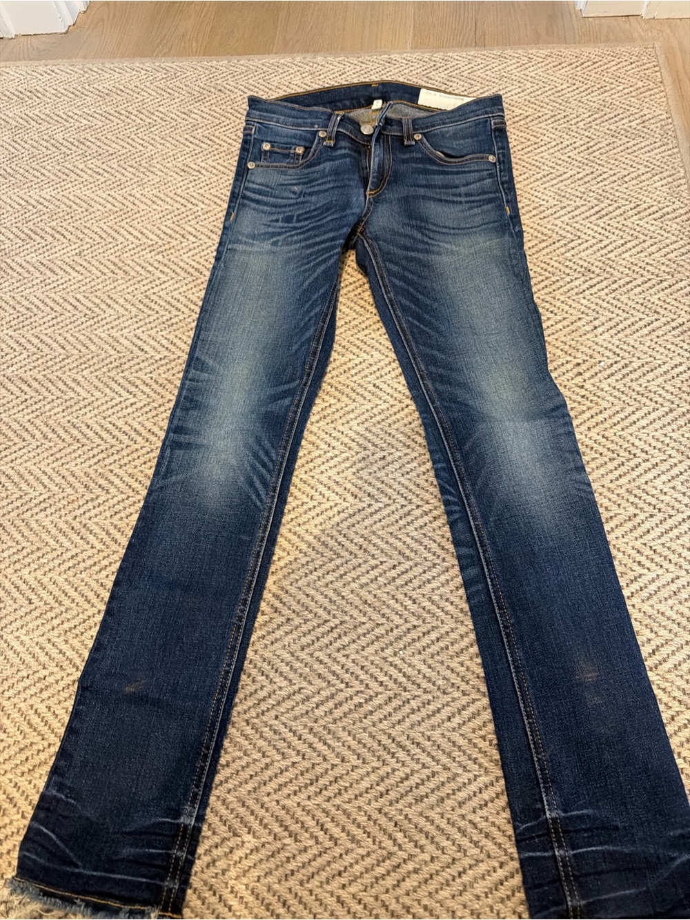 rag & bone Dark Blue Slim Ankle Jeans